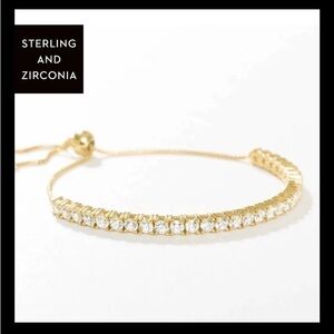 Gold Zirconia Adjustable Bracelet Minimalist Design